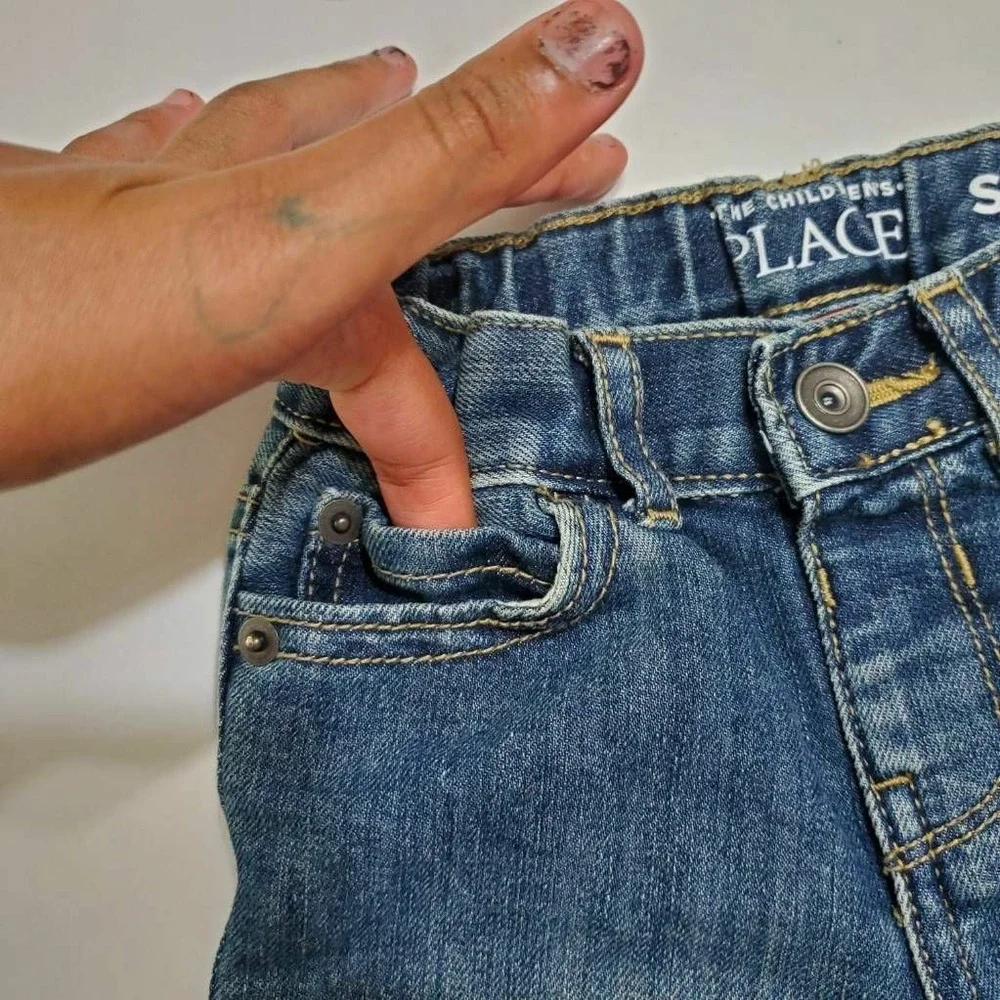 The Children's Place Unisex Skinny Jeans Blue Pockets Medium Wash Denim 12-18 M